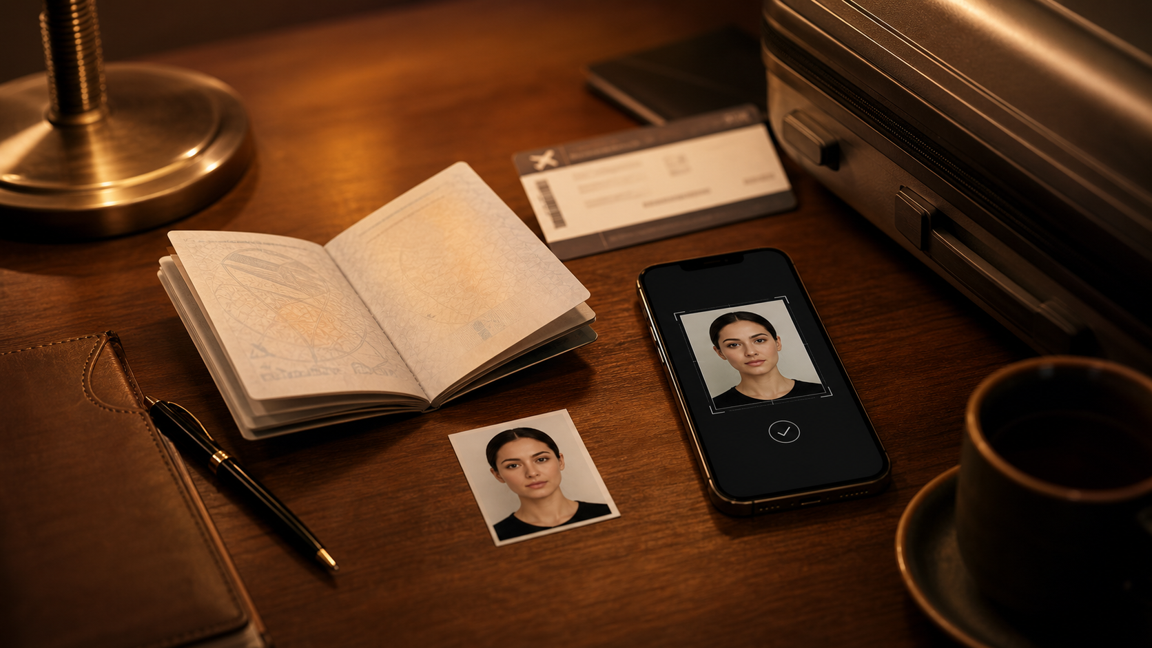 Passport photo and travel document upload scene
